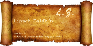 Lipsch Zalán névjegykártya